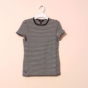 Lauren Ralph Lauren Women's Black/White Petite T-shirt.